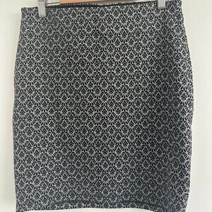 Ann Taylor Loft Petite Pencil Skirt S Black and Gray Pattern